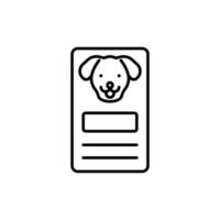 cane documento icona. schema icona vettore