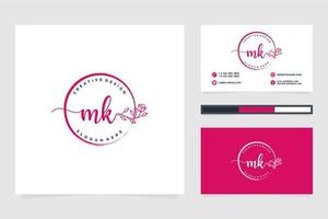 iniziale mk femminile logo collezioni e attività commerciale carta modello premio vettore