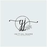 iniziale gj femminile logo collezioni modello. grafia logo di iniziale firma, nozze, moda, gioielliere, boutique, floreale e botanico con creativo modello per qualunque azienda o attività commerciale. vettore