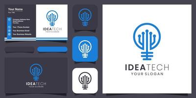 creativo inteligente lampadina lampada logo icona e attività commerciale carta design . vettore