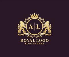 iniziale al lettera Leone reale lusso logo modello nel vettore arte per ristorante, regalità, boutique, bar, Hotel, araldico, gioielleria, moda e altro vettore illustrazione.