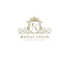 iniziale fl lettera lussuoso marca logo modello, per ristorante, regalità, boutique, bar, Hotel, araldico, gioielleria, moda e altro vettore illustrazione.