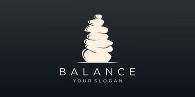 pietra silhouette logo design di yoga massaggio e trattamento medico. vettore