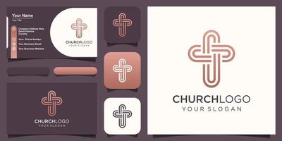 attraversare vettore logo design modello. modello logo per chiese e cristiano organizzazioni attraversare .
