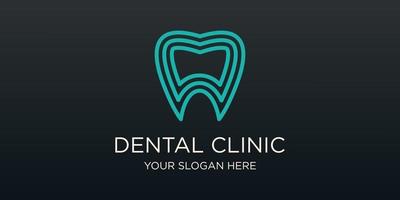 dentale clinica dente logo design vettore illustrazione.