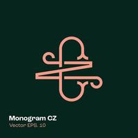 monogramma logo cz vettore