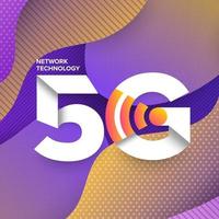 tipografia 5g su sfondo astratto vettore