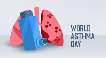 mondo asma giorno design illustrazione. respirazione, polmoni, polmonare, alveoli malattia vettore