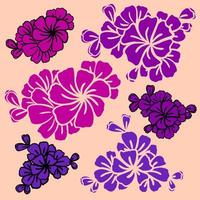 impostato vettore fiori. viola floreale illustrazione.