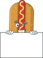 cartone animato personaggio di hot dog vettore