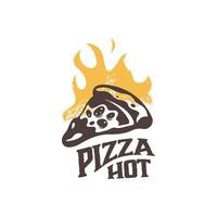 caldo Pizza logo vettore modello illustrazione