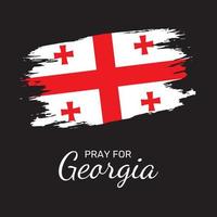 georgiano bandiera dipinto con un' spazzola con il iscrizione pregare per Georgia vettore
