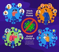 coronavirus (COVID-19. l'azienda consente ai dipendenti di lavorare da casa per evitare il virus vettore