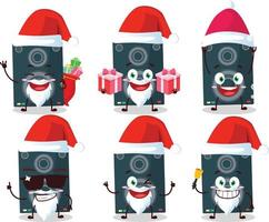 Santa Claus emoticon con altoparlante cartone animato personaggio vettore