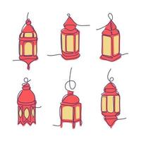 collezione di lanterne ramadan kareem vettore