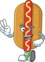 cartone animato personaggio di hot dog vettore