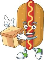 cartone animato personaggio di hot dog vettore