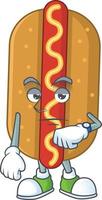 cartone animato personaggio di hot dog vettore