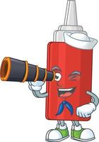 cartone animato personaggio di salsa bottiglia vettore