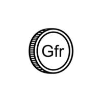 repubblica di Guinea moneta simbolo, guineano franco icona, gnf cartello. vettore illustrazione