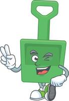 cartone animato personaggio di verde sabbia secchio vettore
