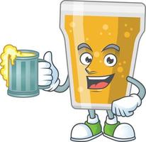 cartone animato personaggio di boccale di birra vettore