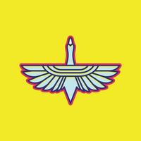 volante uccello Oca moderno geometrico colorato astratto logo design vettore