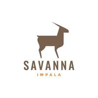 savana animale impala lungo corno moderno minimo logo design vettore