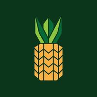 fresco frutta ananas poligonale moderno piatto logo design vettore