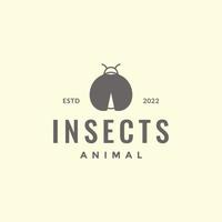 insetto animale coccinella semplice forma fricchettone logo design vettore