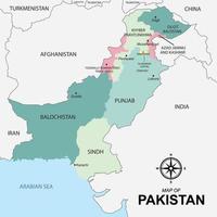 Pakistan nazione carta geografica vettore