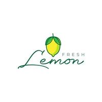 frutta fresco Limone giallo acido cibo femminile astratto logo design vettore