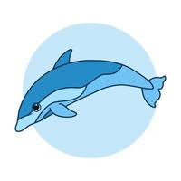 cartone animato colorato vettore illustrazione con carino delfino. vettore illustrazione per coperchio, Stampa, carta, opuscolo, taccuino, eccetera.