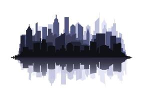città paesaggio. grigio isolato silhouette di il città. città paesaggio con grattacieli nel un' piatto stile. vettore illustrazione