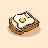 cartone animato illustrazione di crostini con soleggiato lato su uovo su esso vettore