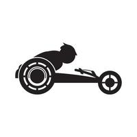 semplice sedia a rotelle da corsa concorrenza illustrazione design modello. vettore
