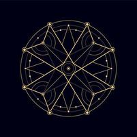 simmetrico geometrico forma, mistico esoterico cartello vettore