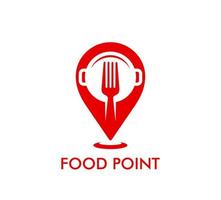 ristorante carta geografica pointer icona, cibo punto spillo, forchetta vettore