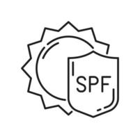 spf scudo, sole protezione icona vettore uv raggi