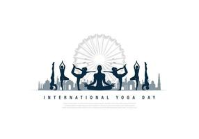 internazionale yoga giorno vettore illustrazione