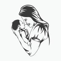 madre e bambino amore madre.s giorno vettore design.