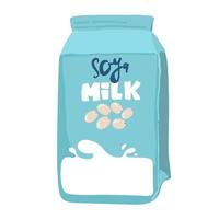 soia latte illustrazione bottiglia icona cartone animato vettore. verdura latte. vegetariano bere. vettore