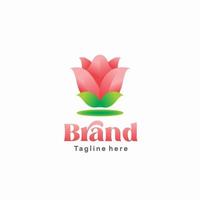 tulipano fiore logo design con 3d stile vettore