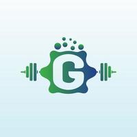 lettera g vettore logo design con fitness icona
