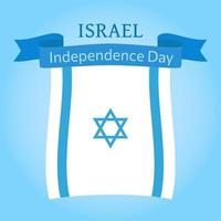 Israele indipendenza giorno celebrazione manifesto. saluto design con agitando bandiera su leggero blu sfondo. nazionale vacanza design modello. grande per carta, sito web, Stampa, sociale media. vettore piatto stile