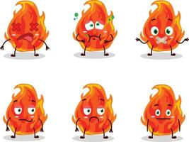 fuoco cartone animato con personaggio con no espressione vettore