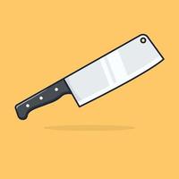 galleggiante cucina coltello cartone animato icona vettore illustrazione. adatto per cibo icona concetto vettore isolato su giallo sfondo
