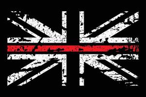 magro rosso linea UK bandiera design vettore