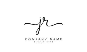 grafia firma stile lettera jr logo design nel bianca sfondo. professionista vettore. vettore