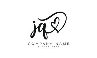 grafia firma stile lettera jq logo design nel bianca sfondo. professionista vettore. vettore